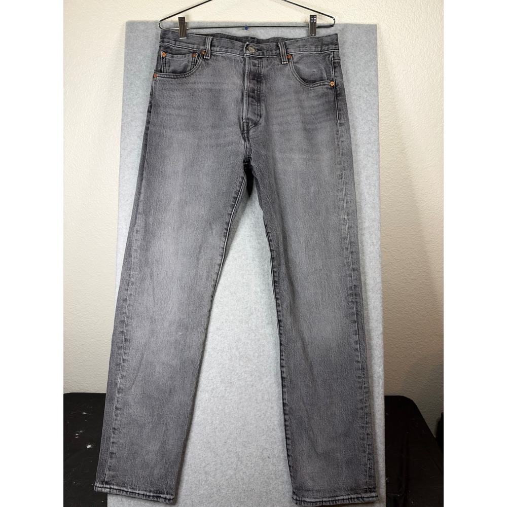 Levis Premium 501 93 Straight Leg Jeans Mens 34x32 Grey Denim Button Fly
